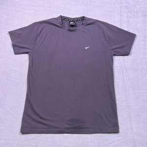 Nike Men's T Shirt Short Sleeve Crew Neck Basic Swoosh Logo Black